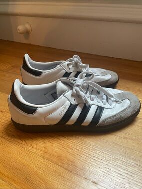 Adidas Sambas White/Black Leather Sneakers